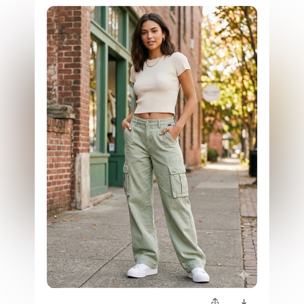 PacSun Light Green Drawstring Cargo Pants